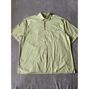 Bamboo Cay Men's XL 100% Cotton Short Sleeve Button Down‎ Lime Green